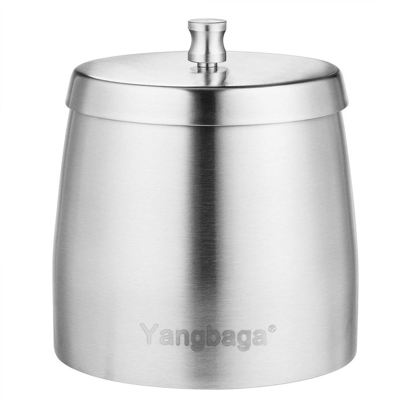Yangbaga XL Ashtray with Lid for Cigarettesï¼ŒWindproof/Rainproof Stainless Steel Smokeless Odorless Ash tray for Home Unbreakable Modern Ashtray for Indoor or Outdoor Use,Silver (X-Large) - Image 1
